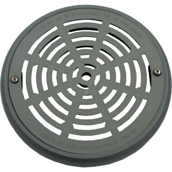 640-3119DKG V Main Drain Grate WW Anti Vortex 10" Rnd w/Collar Dk Gry