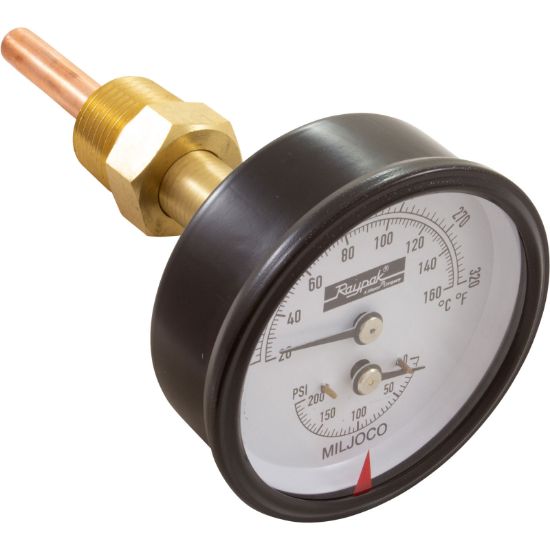 007399F Temperature & Pressure Gauge Kit Raypak Hydronic Heaters