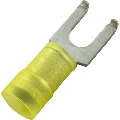  Flanged Fork Terminal 12-10AWG #10 Stud Yellow qty 25