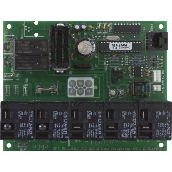 3-60-0122 PCB Spa Builders LX-10 Numeric Rev. 1.31