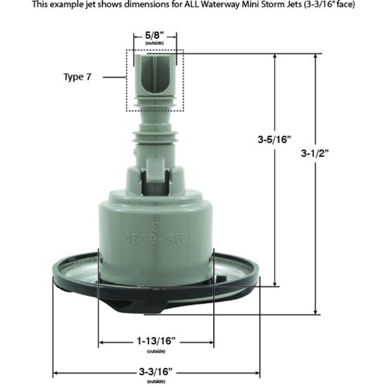 212-8451S Jet Intl WW Mini Storm Swirl 3-1/4