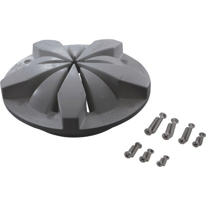 TSS-2810CS Main Drain Grate Anti-Hair Snare 8" Round w/Hardware Gry