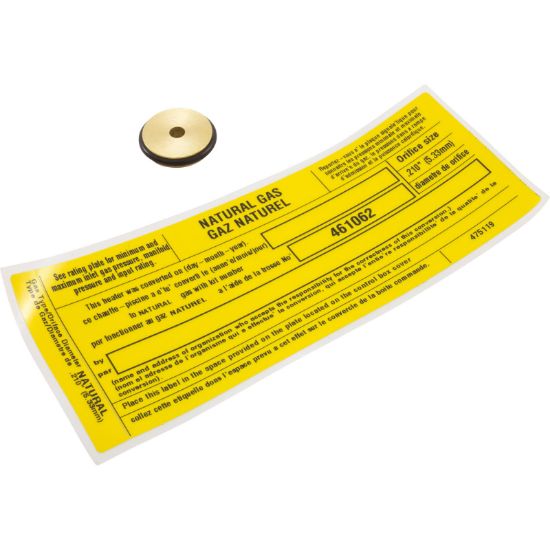 461062 Conversion Kit Pent MasterTemp 125 Propane to Nat. Gas