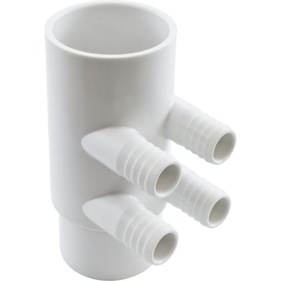 WM2XSP-4 Manifold 3/4" Barb 4 port Flow Thru 2" Slip x 2" Spigot