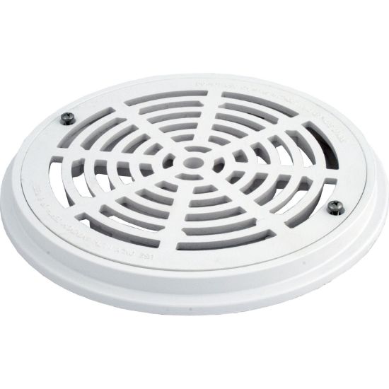 640-2330 Main Drain Grate Waterway with Collar White
