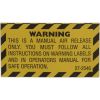 272546 Warning Label PacFab Pent Nautilus Plus/Triton C-3Air Rlf