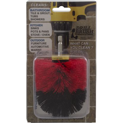 OriginalRedBlkStiff Drill Brush Useful Products Power Scrubber Stiff Red/Blk